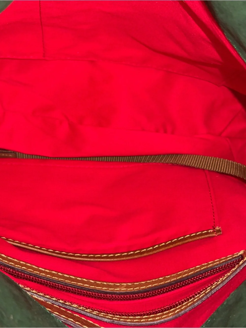 Dooney & Bourke Florentine Leather The Smith Satchel Bag , Tassels, Red Lining - Picture 12 of 15